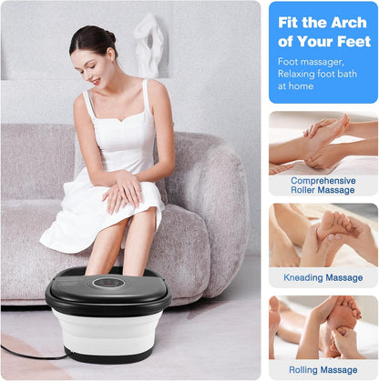 Claréa Foot Spa with Heat & Massage –  Remote Control, Bubbles & Rollers for Deep Relaxation at Home